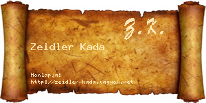 Zeidler Kada névjegykártya